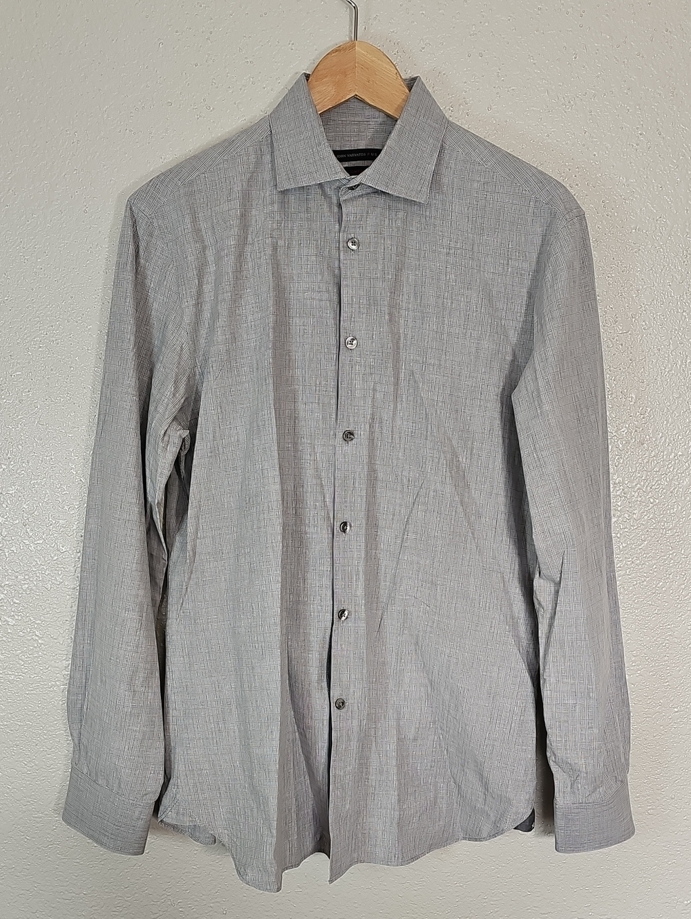 John Varvatos Light Gray Textured Dress Shirt